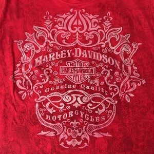 Harley Davidson Graphic TShirt Red Size XL